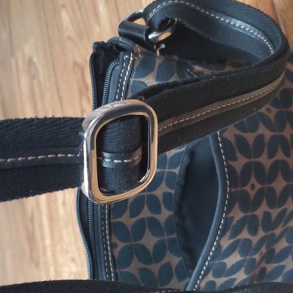 FOSSIL Medium size adjustable strap handbag with coffee brown and black pattern - Picture 8 of 11